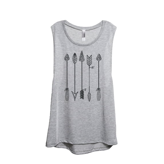 Arrows Antiquity Women's Fashion Sleeveless Muscle Workout Yoga Tank Top Sport Grey Large