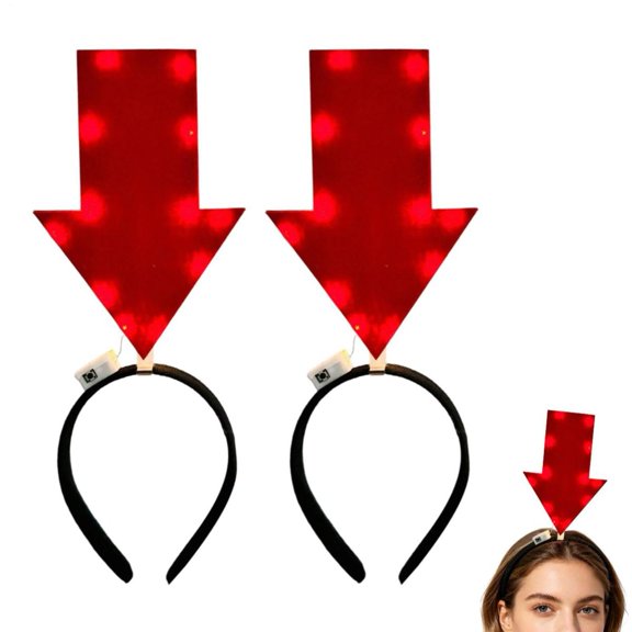Arrows Headband | 2PCS Light Up Arrows Headband for Short People | Funny Arrowhead Headwear Photo Props | Personalized Symbol