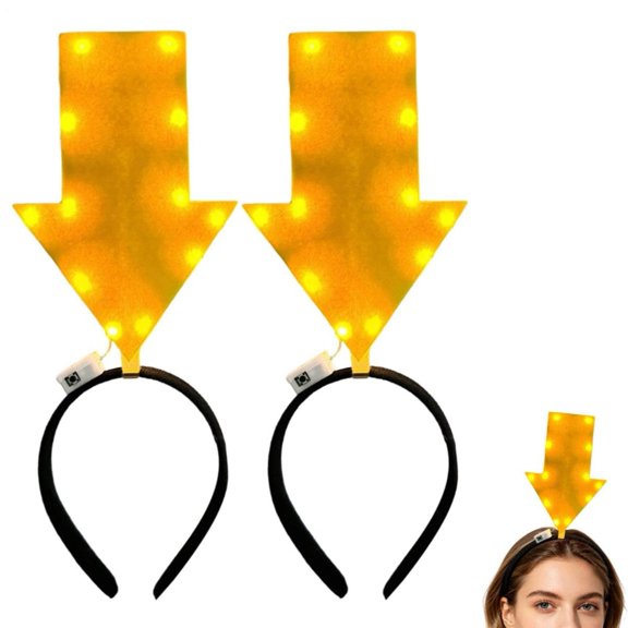 Arrows Headband | 2PCS Light Up Arrows Headband for Short People | Funny Arrowhead Headwear Photo Props | Personalized Symbol