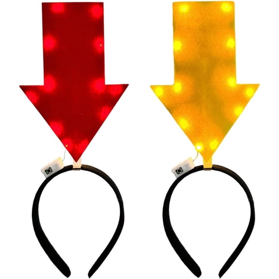 Arrows Headband | 2PCS Light Up Arrows Headband for Short People | Funny Arrowhead Headwear Photo Props | Personalized Symbol