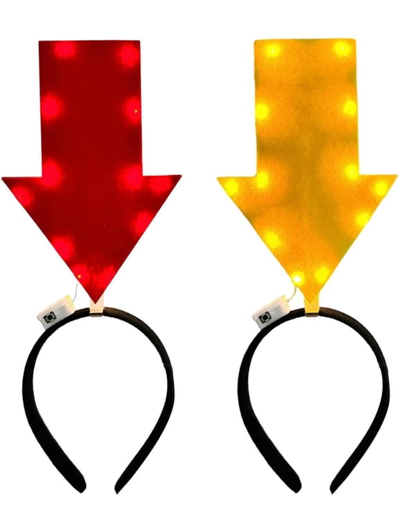 Arrows Headband | 2PCS Light Up Arrows Headband for Short People | Funny Arrowhead Headwear Photo Props | Personalized Symbol