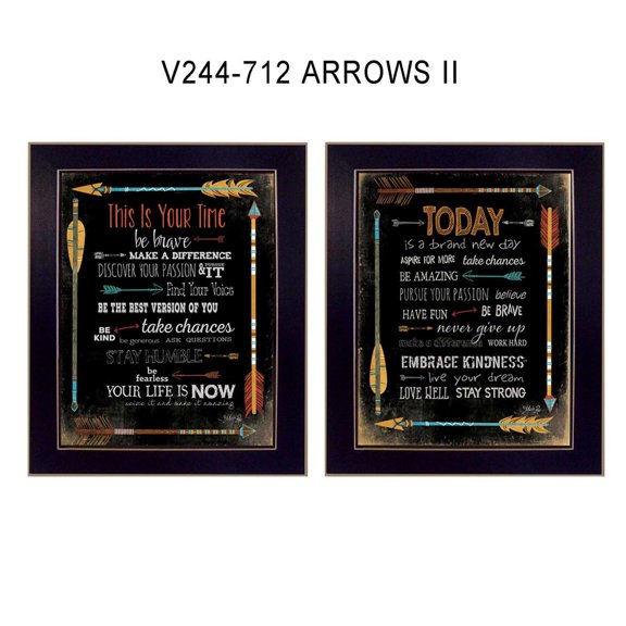 TrendyDecor4U Arrows Ii Collection By Marla Rae Printed Wall Art V244-712