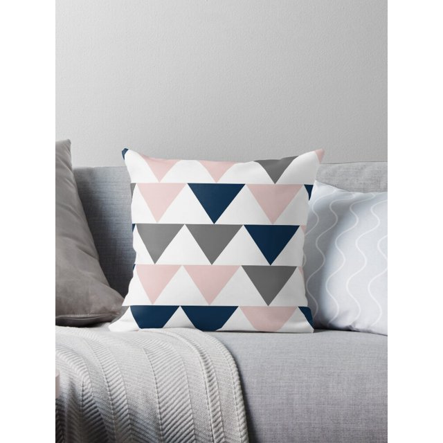 Arrows in Navy Blue, Charcoal Grey, and Blush Pink on White. Minimalist