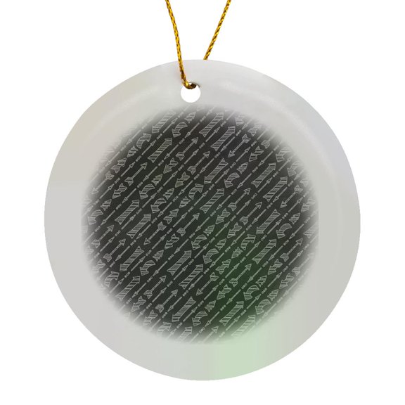 3drose, Arrows Pattern on a Chalkboard Background, Circle Porcelain Ornament