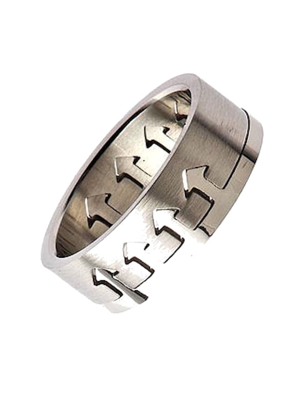 Arrows Puzzle Ring 316L Surgical Stainless Steel