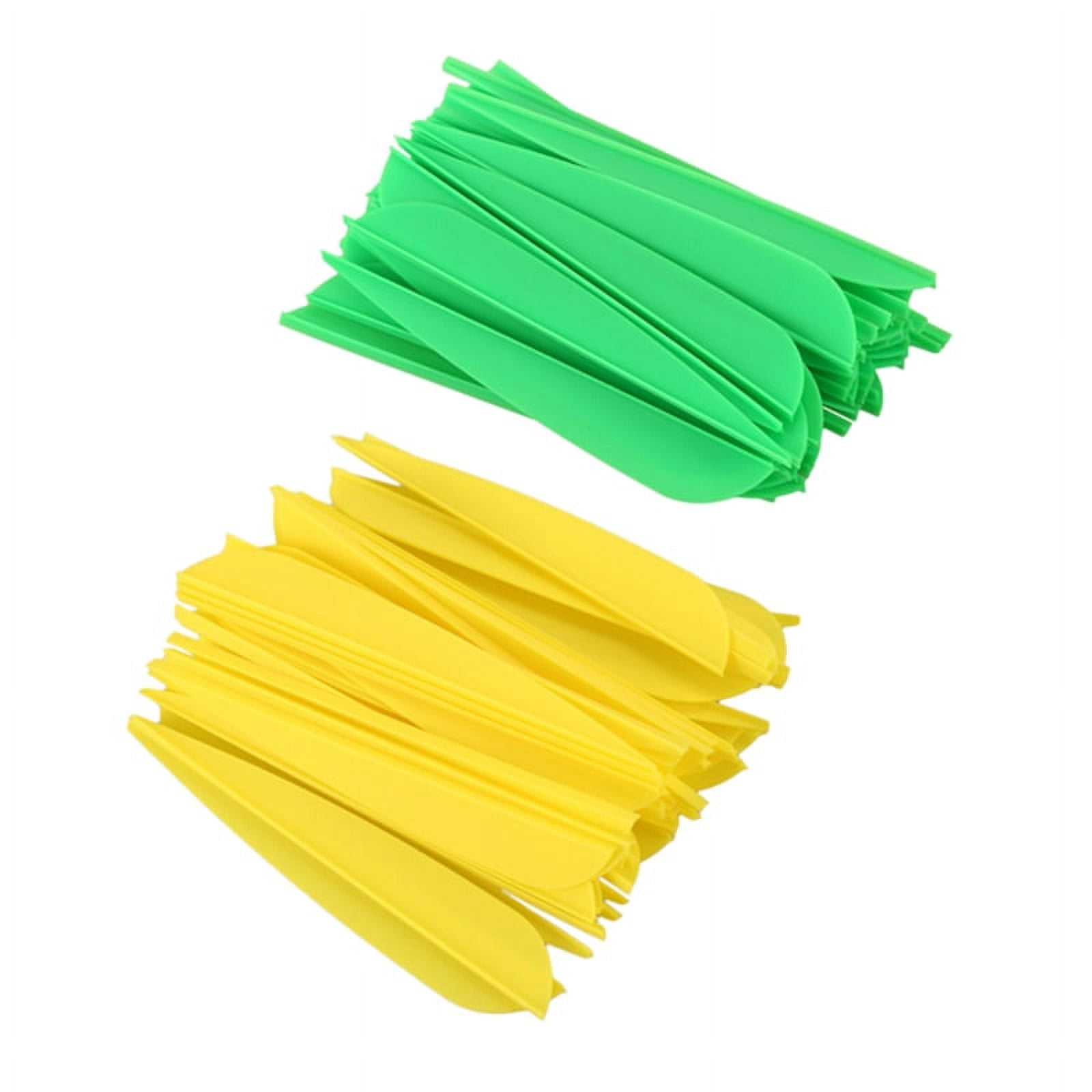 SHARROW 100pcs Tir à l'arc Plumes de Flèche en Plastique 2 3 Fletching Empennage de Flèche en Plastique Caoutchouc Plumes pour Flèches de Carbone (Blanc, 2-Type 1
