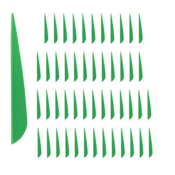 Mawalde Arrows Vanes 4 Inch Plastic Fletching for DIY Archery Arrows 50 Pack(Green)