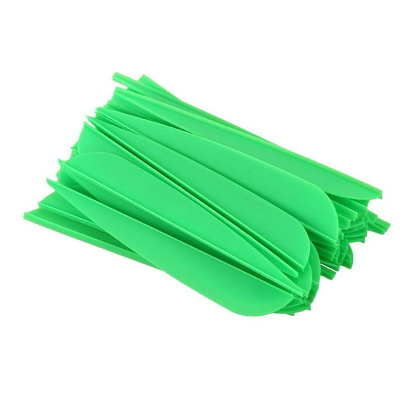 Arrows Vanes 4 Inch Plastic Fletching for DIY Archery Arrows 50 Pack(Green)