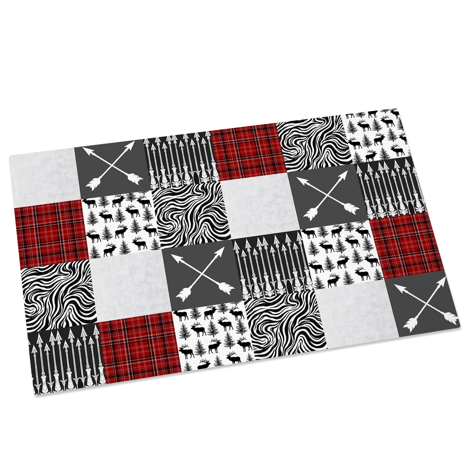 Arrows Zebra Stripes Door Mat 20x31.5 Inch Forest Deer Red Black ...
