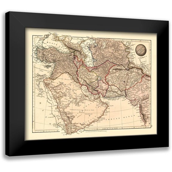 Arrowsmith 14x12 Black Modern Framed Museum Art Print Titled - Middle East Persia Arabia - Arrowsmith 1825