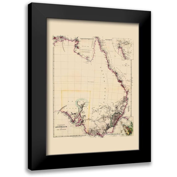 Arrowsmith 14x18 Black Modern Framed Museum Art Print Titled - Eastern Australia - Arrowsmith 1844