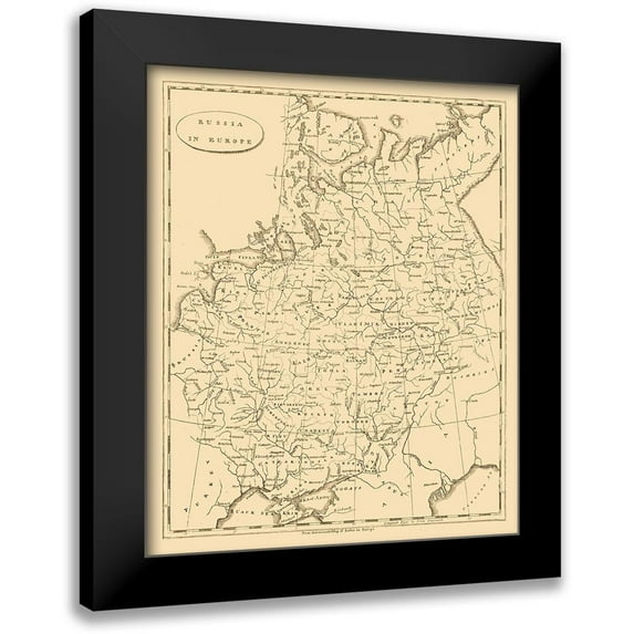 Arrowsmith 20x24 Black Modern Framed Museum Art Print Titled - Europe Russia - Arrowsmith 1812