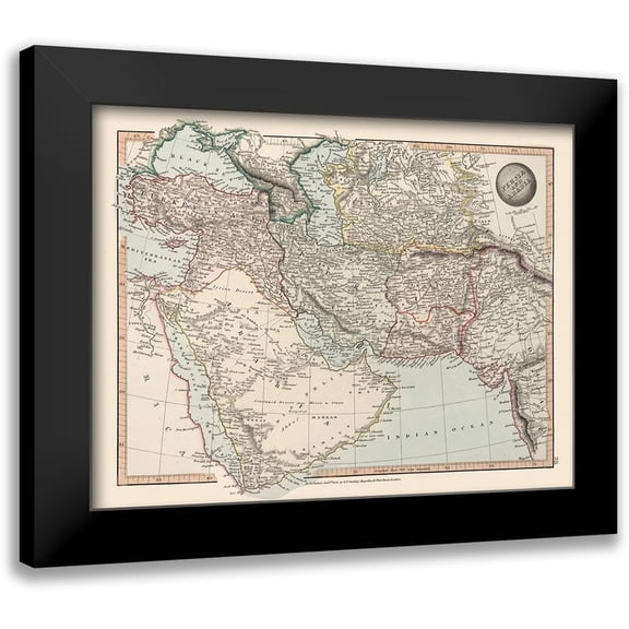 Arrowsmith 24x19 Black Modern Framed Museum Art Print Titled - Middle East Persia Arabia - Arrowsmith 1825