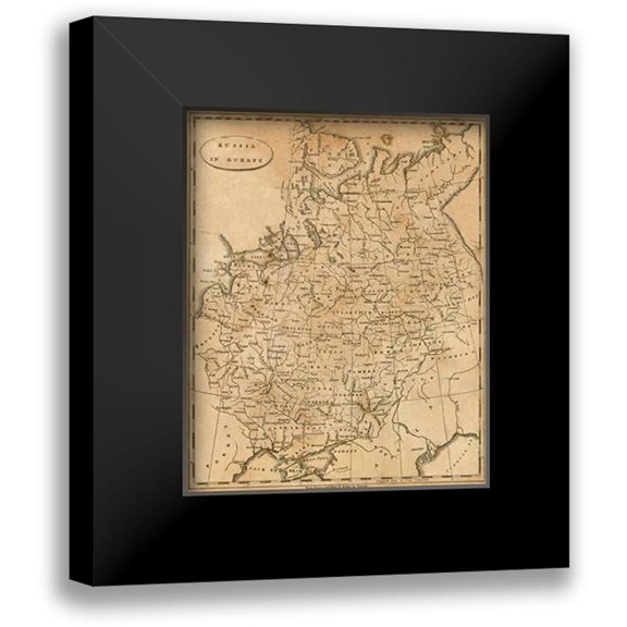 Arrowsmith, Aaron 12x14 Black Modern Framed Museum Art Print Titled - Russia in Europe, 1812