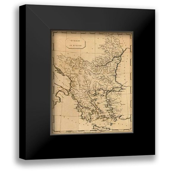 Arrowsmith, Aaron 12x14 Black Modern Framed Museum Art Print Titled - Turkey in Europe, 1812
