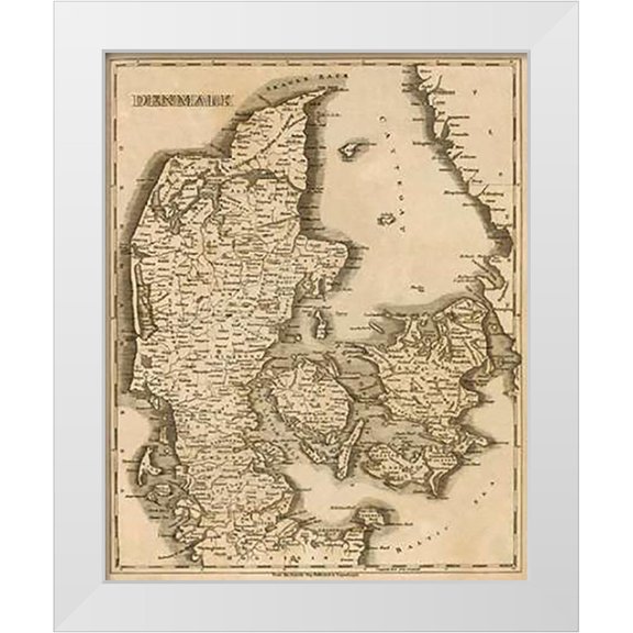 Arrowsmith, Aaron 12x14 White Modern Wood Framed Museum Art Print Titled - Denmark, 1812