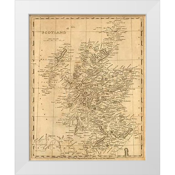 Arrowsmith, Aaron 12x14 White Modern Wood Framed Museum Art Print Titled - Scotland, 1812