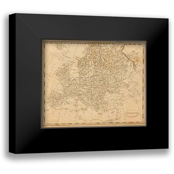 Arrowsmith, Aaron 14x12 Black Modern Framed Museum Art Print Titled - Europe, 1812