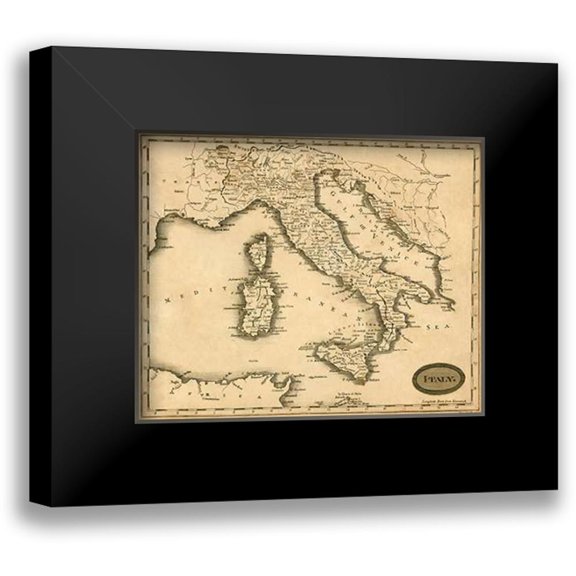 Arrowsmith, Aaron 14x12 Black Modern Framed Museum Art Print Titled - Italy, 1812