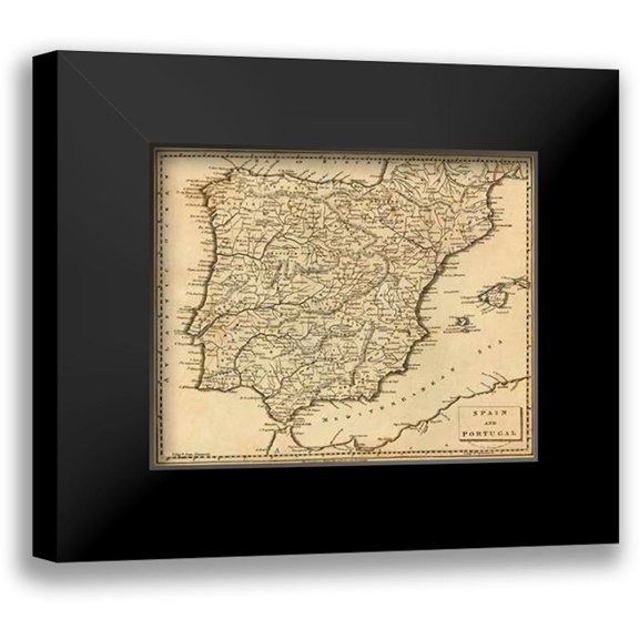 Arrowsmith, Aaron 14x12 Black Modern Framed Museum Art Print Titled - Spain, Portugal, 1812