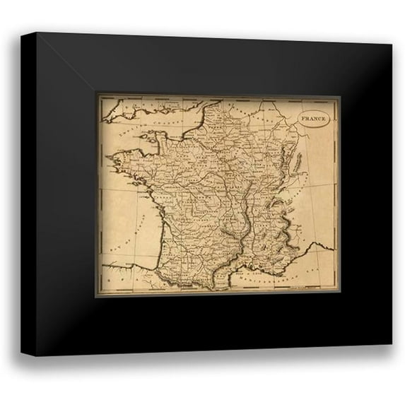 Arrowsmith, Aaron 17x15 Black Modern Framed Museum Art Print Titled - France, 1812