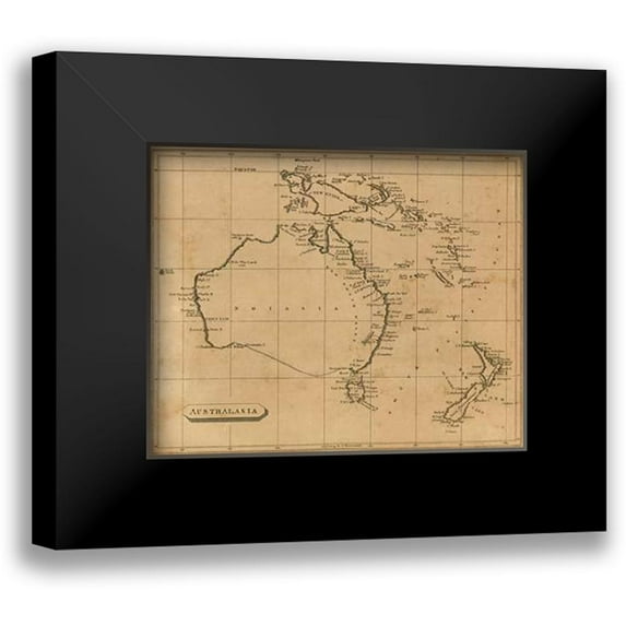 Arrowsmith, Aaron 18x15 Black Modern Framed Museum Art Print Titled - Australasia, 1812