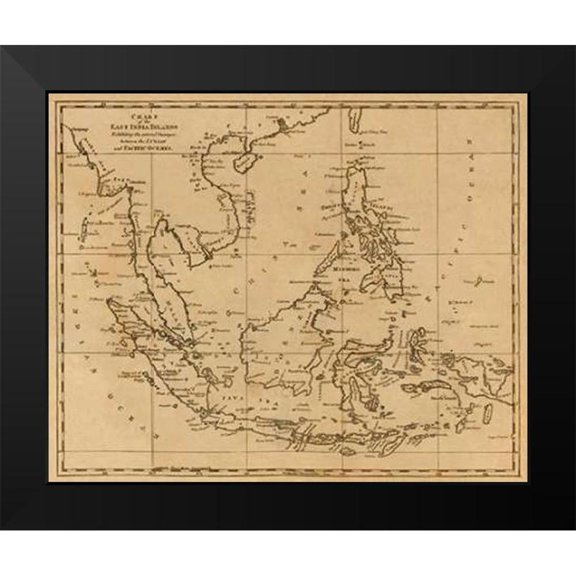 Arrowsmith, Aaron 24x20 Black Modern Framed Museum Art Print Titled - East India Islands, 1812