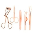 thumbnail image 1 of Arroyner 5Pcs Eyelash Applicator Tool Curved Lash Curler Clip Eyebrow Scissors Eyelash Tweezers False Eyelashes Pasting Tool (Rose Gold), 1 of 9