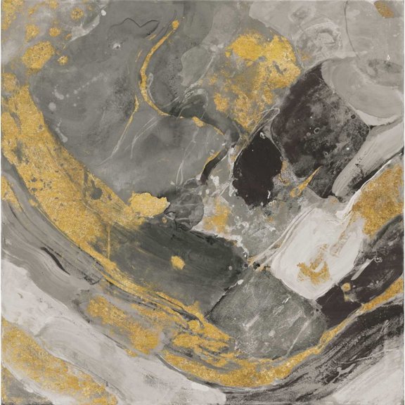 Arroyo Gold and Black Poster Print by Albena Hristova (12 x 12)