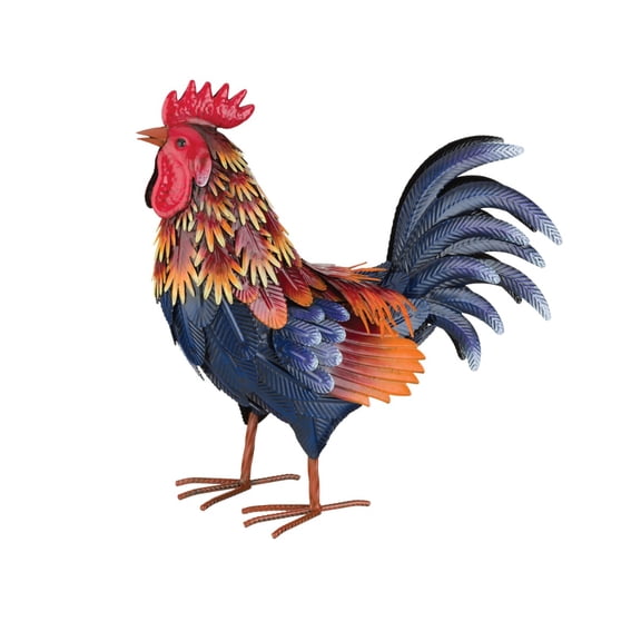 Regal Art & Gift Arroyo Rooster Decor MED Metal 16" Bird Statue