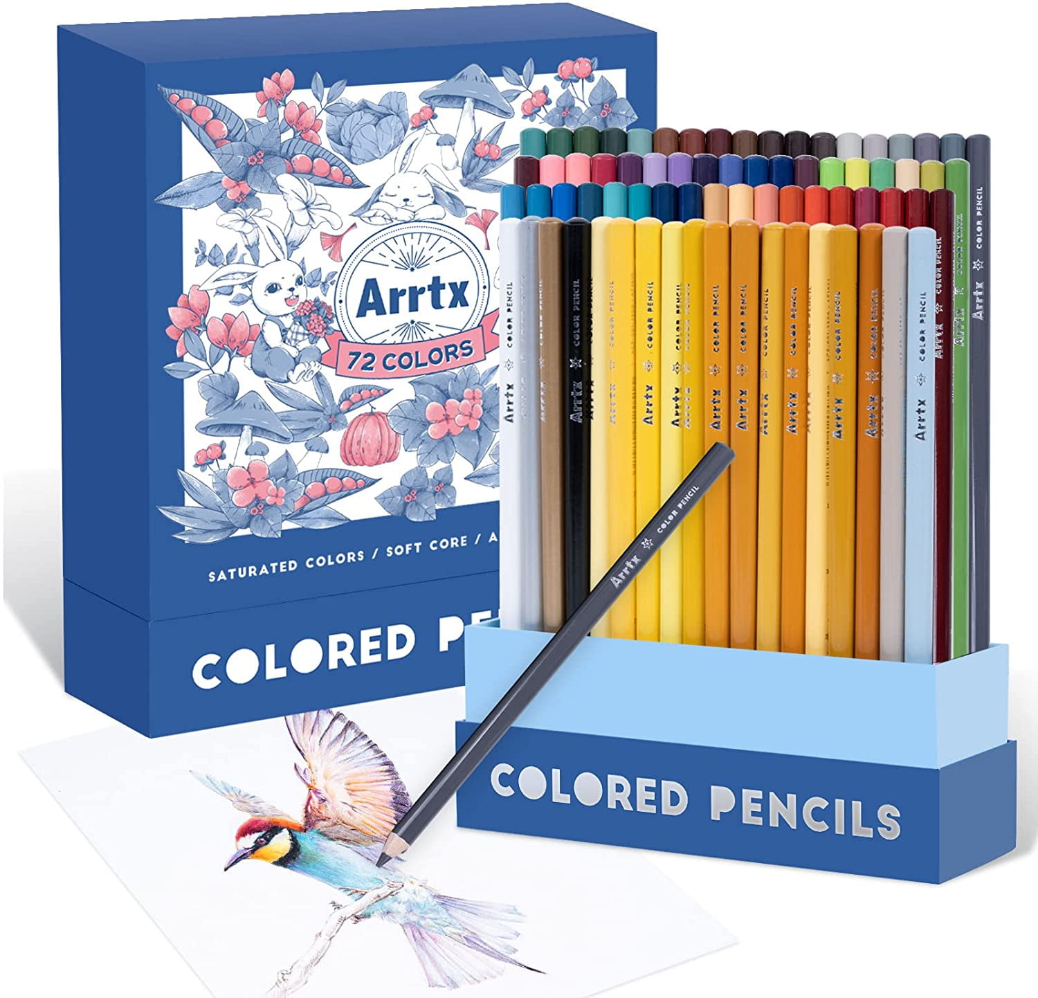 Arrtx Artist 72 Colored Pencils Set, Premium Soft Core Colored