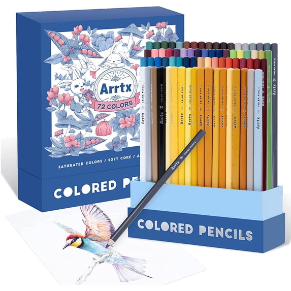 Arrtx Artist 72 Colored Pencils Set, Premium Soft Core Colored Leads for Professional, Beginners, Adult Coloring Books, Sketch Shading