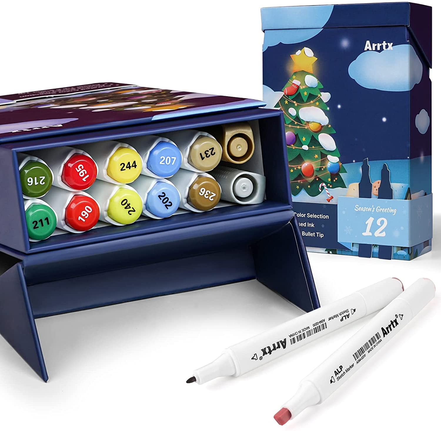Arrtx Alcohol Brush Markers, Limited Edition Marker Set with a Featured  Gift Box, Ideal for Beginners and Professionals Coloring, Sketching and  Illustration, Card Making (Artist Collaboration Set 02) 