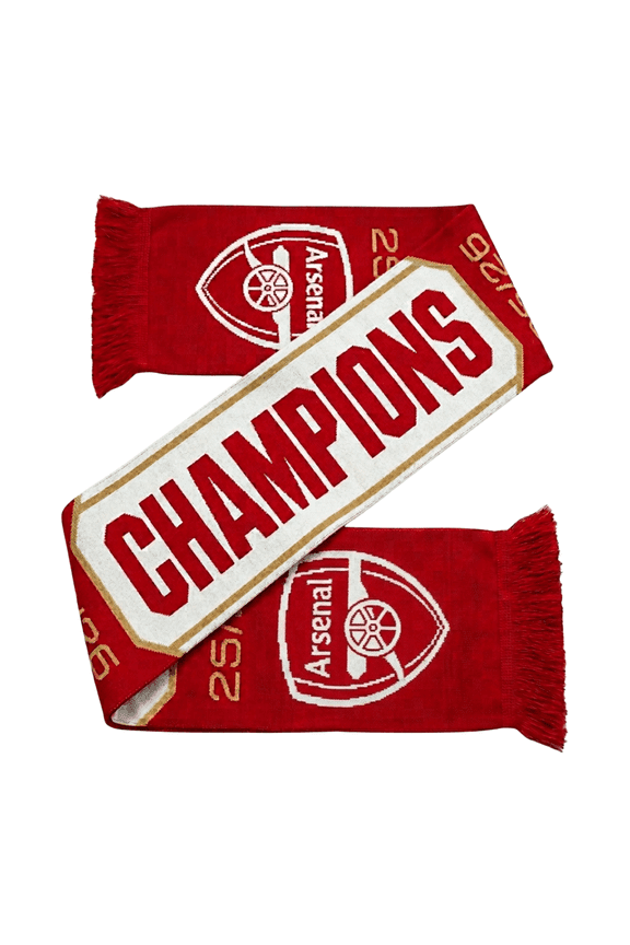 FC EPL Champion Fringe Scarf, Acrylic, Red/White/Gold, 1-Pack