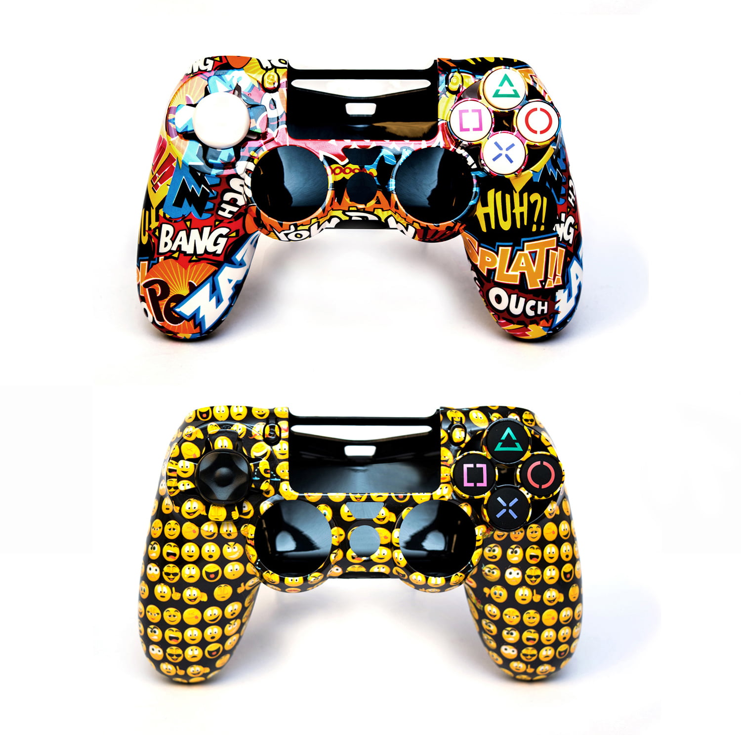Arsenal Gaming Snap-on Cases for PS4 Controller: and Emoji Designs -