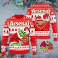 Arsenal Gunner Grinch Who Steals Christmas 2025 Ugly Sweater