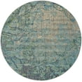 thumbnail image 1 of Arsene Textured Abstract Rug, Capri Blue/Yellow, 8ft - 9in x 8ft - 9in Round, 1 of 5