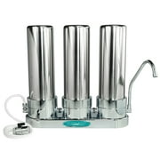 Arsenic Countertop Water Filter System Triple Stainless Steel