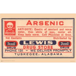 Arsenic - Poison Label Mini Poster 17" x 11"