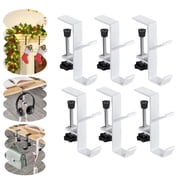 Arsey Fireplace Garland and Stocking Holder, 2 in 1 Mantel Hangers, Essential Christmas & Xmas Decoration(White, 6 pieces)