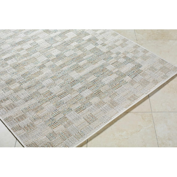BoutiqueRugs Arshad Traditional, Transitional Area Rug - Outdoor Safe - Ivory, Tan, Beige - 7'6" x 10'