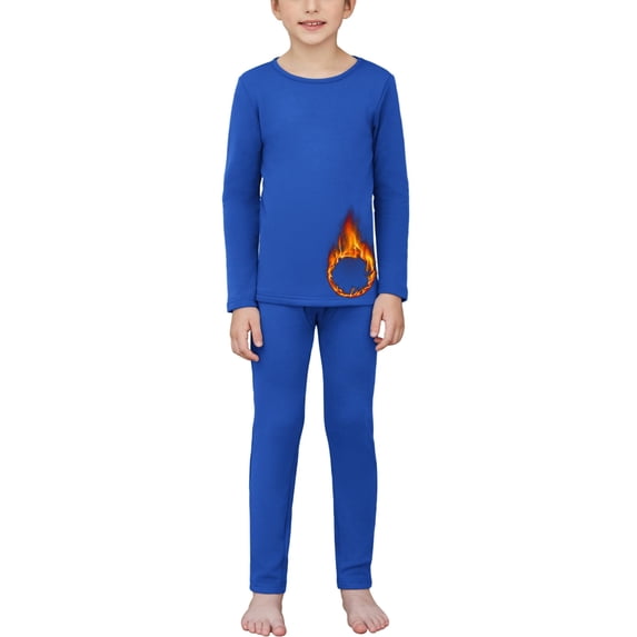 Arshienr Boys Thermal Underwear Set 2-Piece Base Layer Fleece Lined Long Johns Top Bottom Warm Set for Cold Weather