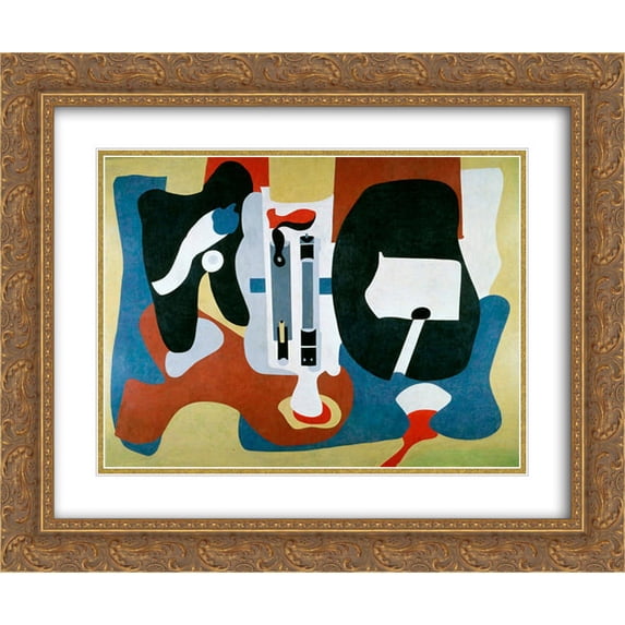 Arshile Gorky 2x Matted 24x20 Gold Ornate Framed Art Print 'Mechanics of Flying'