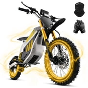 Arshin 3000W Electric Dirt Bike for Adults & Teens,42 MPH High-Speed Electric Motorcycle,50-Mile Range,No Gas Needed!Professional Grade with Hydraulic Damping,All-Terrain Tires,220 lbs CapacityGold