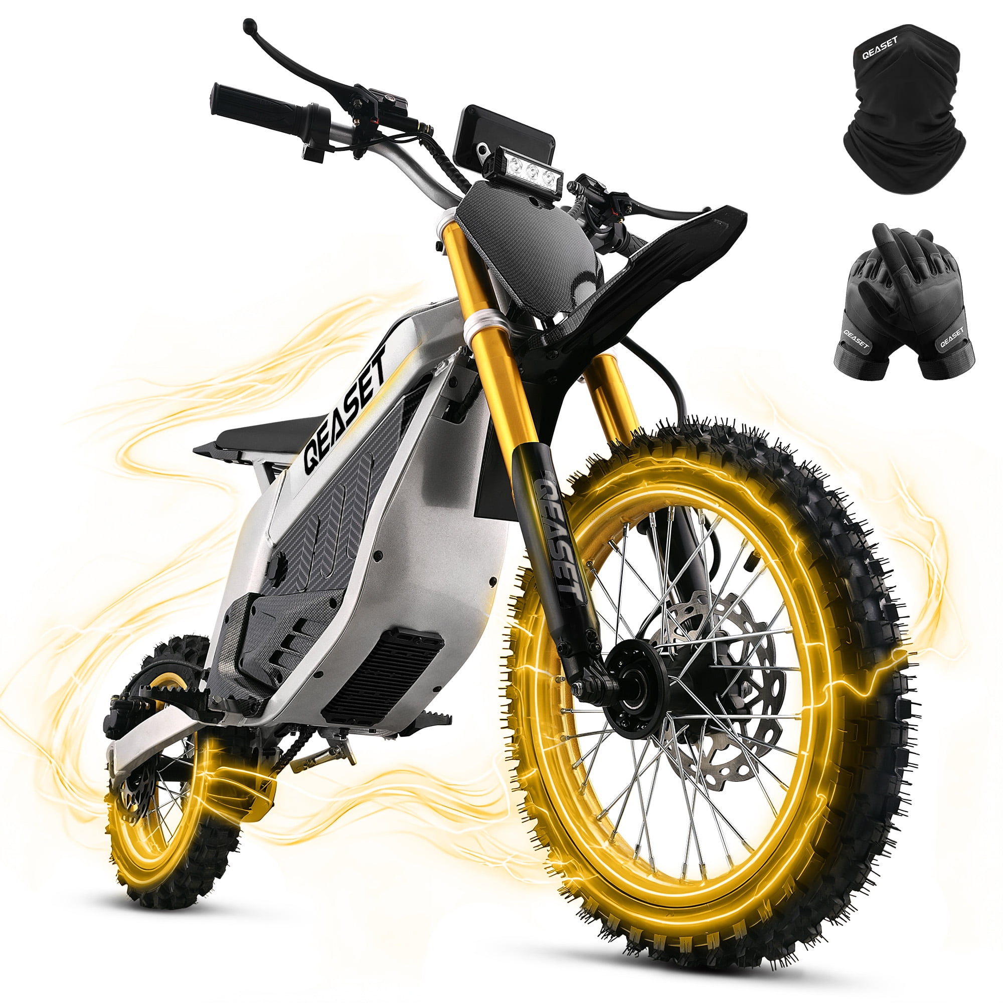 Arshin 3000W Electric Dirt Bike for Adults & Teens,42 MPH High-Speed Electric Motorcycle,50-Mile Range,No Gas Needed!Professional Grade with Hydraulic Damping,All-Terrain Tires,220lbs Capacity(White)