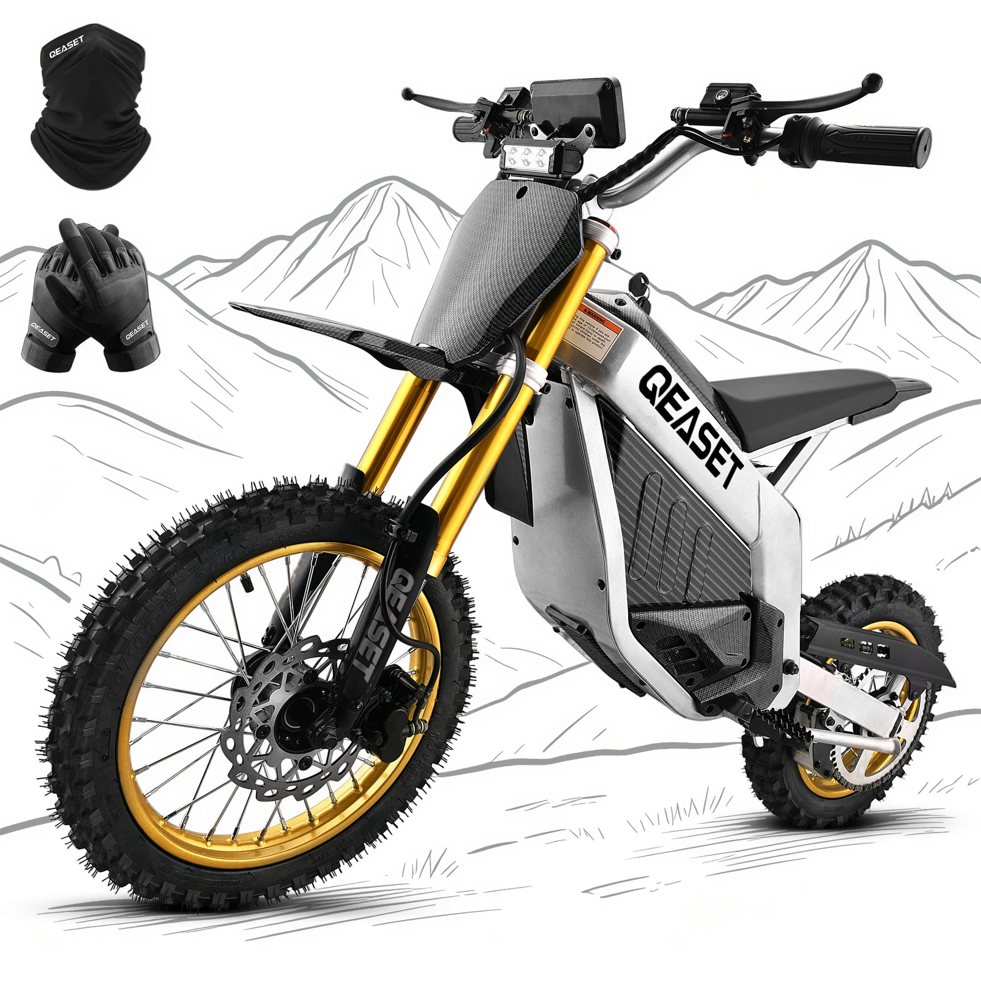 Arshin 3000W Electric Dirt Bike for Adults-42MPH Max Speed,48V 30Ah LFP Battery,50+Mile Range,Full Suspension,Fat Tires,Dual Hydraulic Brakes,Off-Road Electric Motorcycle,Black