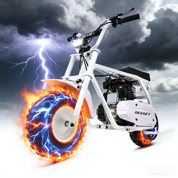 Arshin 99cc Gas Powered Mini Dirt Bike,21MPH Off-Road Motorcycle,200 Lbs Capacity,Disc Brakes,Rear Suspension(White)