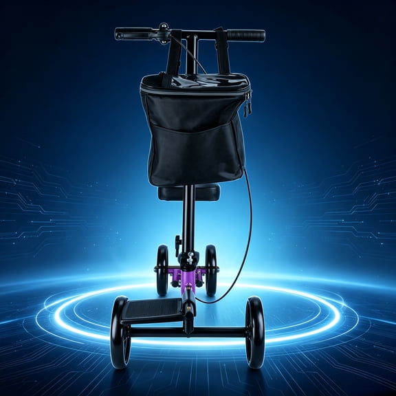 Arshin All Terrain Knee Scooter,Foldable Knee Walker for Foot Injuries,Adult Knee Scooter with 8" Wheels,Compact Crutches Alternative,Purple