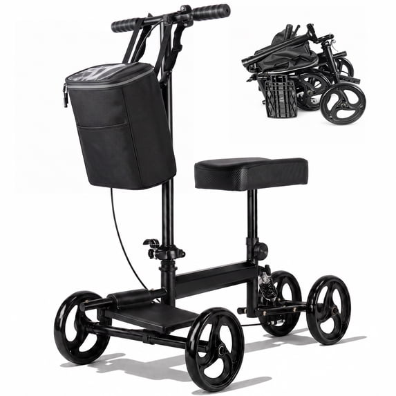 Ostrina Steerable Knee Scooter,Knee Walker Scooter for Adults with 8" Front Wheels,Foldable Knee Scooter for Foot Surgery Crutches Alternative,Purple