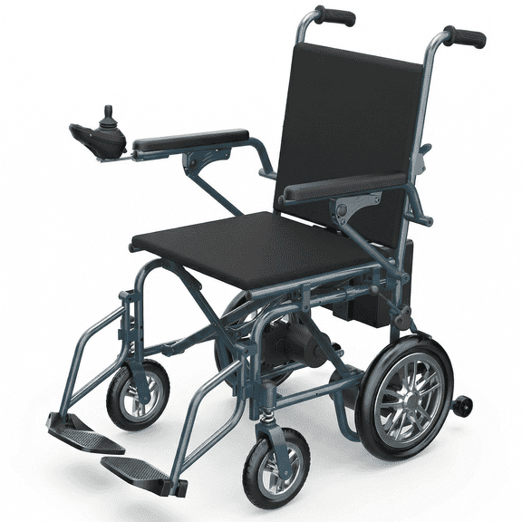 Arshin Foldable Electric Wheelchair for Seniors,All Terrain Motorized Wheelchair for Seniors with Detachable Battery,Warranty,Blue